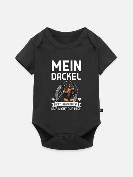 Dackel Hund Dackel Besitzer Geschenk - Baby Premium Kurzarmbody - Schwarz