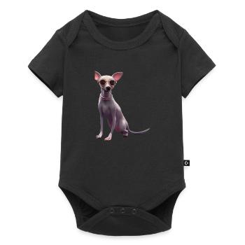 Italienisches Windspiel Hund - Baby Premium Kurzarmbody - Schwarz - Vorne