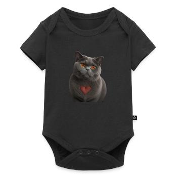 British Shorthair Valentine's Day - Baby Premium short-sleeve bodysuit - black - Front
