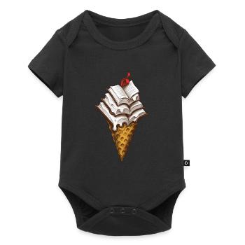 Bücher Eis I Lesen Liebe - Baby Premium Kurzarmbody - Schwarz - Vorne
