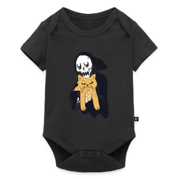 Der Sensenmann liebt Katze - Baby Premium Kurzarmbody - Schwarz - Vorne