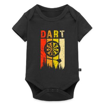 dart retro design dart Geschenk - Baby Premium Kurzarmbody - Schwarz - Vorne