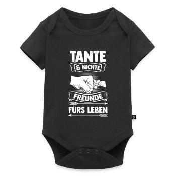 Tante & Nichte Familie Nichte Geschenk - Baby Premium Kurzarmbody - Schwarz - Vorne