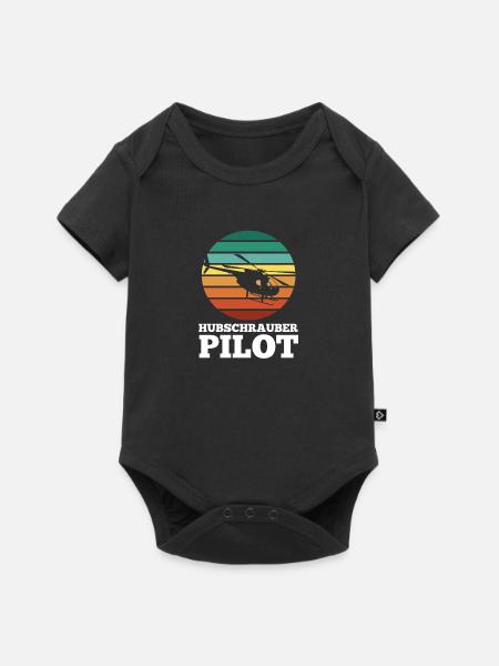 Pilot Helikopter Hubschrauber - Baby Premium Kurzarmbody - Schwarz