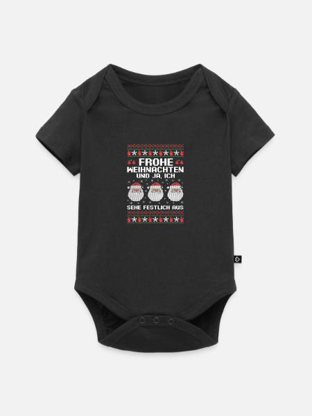 Weihnachtsmann Weihnachtsfest Ugly Christmas - Baby Premium Kurzarmbody - Schwarz