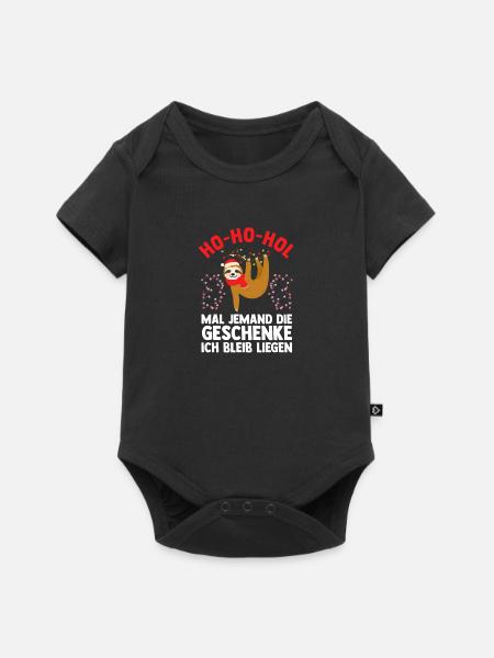 Weihnachtsmann Weihnachtsfest Faultier - Baby Premium Kurzarmbody - Schwarz