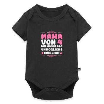 Mom of 4 children - Baby Premium short-sleeve bodysuit - black - Front
