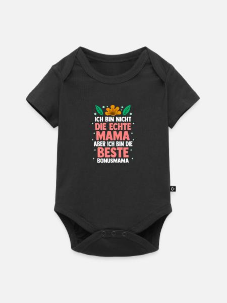 Stiefmutter Pflegemutter Ziehmutter Bonusmama - Baby Premium Kurzarmbody - Schwarz