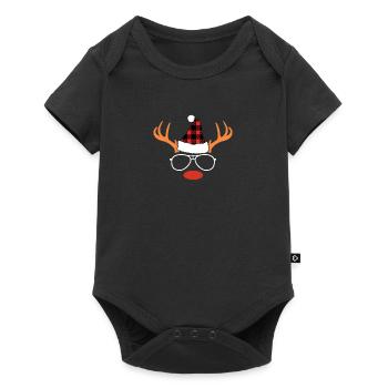 Santa Claus Christmas Reindeer - Baby Premium short-sleeve bodysuit - black - Front