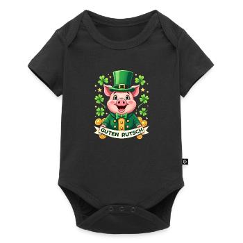 Guten Rutsch - Glücksschwein Silvester - Baby Premium Kurzarmbody - Schwarz - Vorne