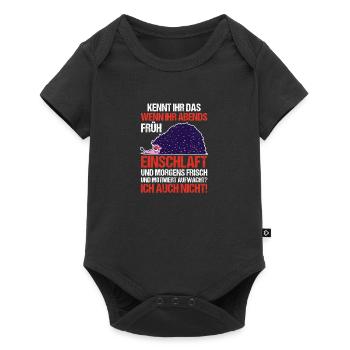 Lazy Late Riser Motivation Hedgehog - Baby Premium short-sleeve bodysuit - black - Front