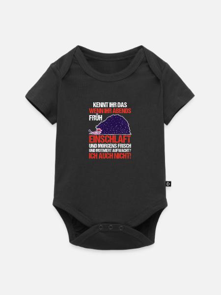 Faulenzer Langschläfer Motivation Igel - Baby Premium Kurzarmbody - Schwarz