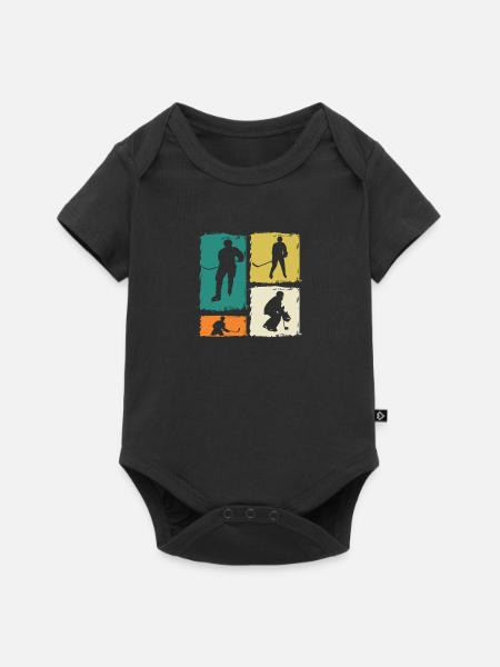 Eishockeyspieler Eishockey - Baby Premium Kurzarmbody - Schwarz