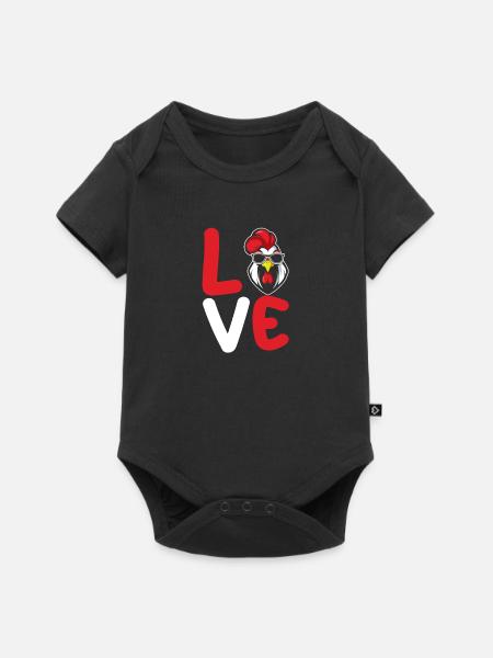Hühner Hahn - Baby Premium Kurzarmbody - Schwarz