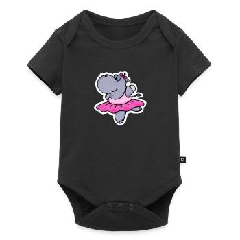Ballet hippopotame avec idée cadeau tutu - Body à manches courtes Premium Bébé - noir - Devant
