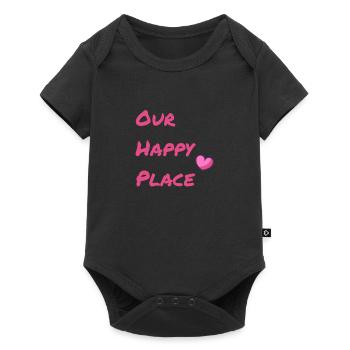 Notre Happy Place Rouge - Body à manches courtes Premium Bébé - noir - Devant