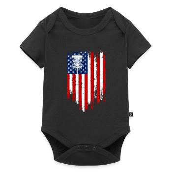 Disc Golf Disc Golfer American Falg Patriot - Baby Premium short-sleeve bodysuit - black - Front