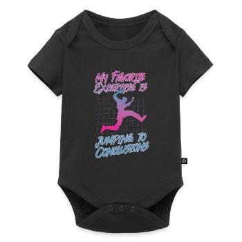 Favorite Exercise: Jumping to Conclusions: Cow Motif - Baby Premium short-sleeve bodysuit - black - Front