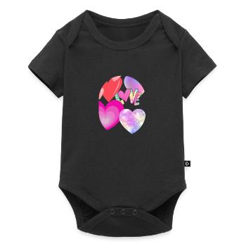 Love Overflow - Baby Premium Kurzarmbody - Schwarz - Vorne
