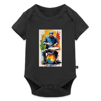 Schlagzeug - Baby Premium Kurzarmbody - Schwarz - Vorne