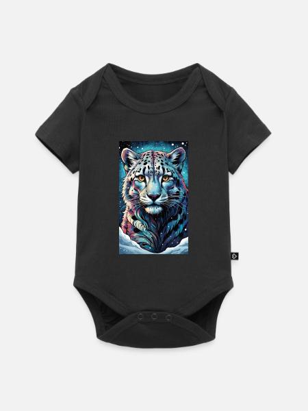 Schneeleopard | Leopard | Raubtier - Baby Premium Kurzarmbody - Schwarz