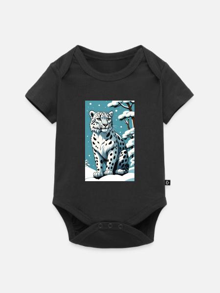 Schneeleopard | Leopard | Raubtier - Baby Premium Kurzarmbody - Schwarz