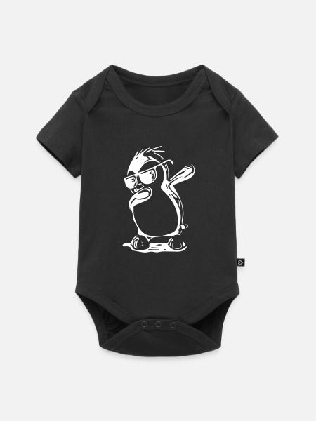 Cute Dabbing Penguin - Baby Premium Kurzarmbody - Schwarz