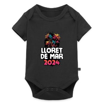 Lloret De Mar 2024 Urlaub Reise Bunt - Baby Premium Kurzarmbody - Schwarz - Vorne