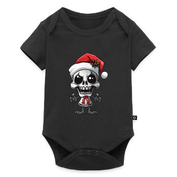Squelette du Père Noël - Body à manches courtes Premium Bébé - noir - Devant