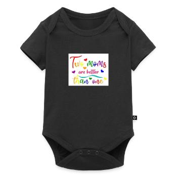 Two mums are better than one - Baby Premium short-sleeve bodysuit - black - Front
