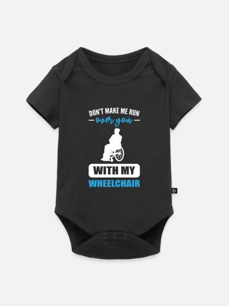 Rollstuhl - Baby Premium Kurzarmbody - Schwarz