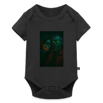 Futuristisches Grusel-Duo – Halloween Cyborg - Baby Premium Kurzarmbody - Schwarz - Vorne