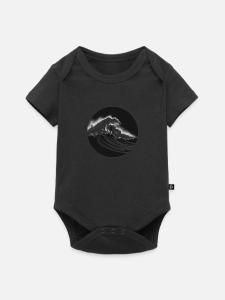 Minimalistische Welle - Baby Premium Kurzarmbody - Schwarz