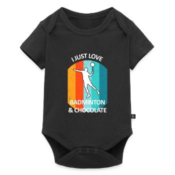Badminton Badminton Badminton Player Chocolate - Baby Premium short-sleeve bodysuit - black - Front
