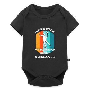 Badminton Badminton Badminton Player Chocolat - Body à manches courtes Premium Bébé - noir - Devant