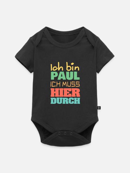 Paul Geschenkidee - Baby Premium Kurzarmbody - Schwarz