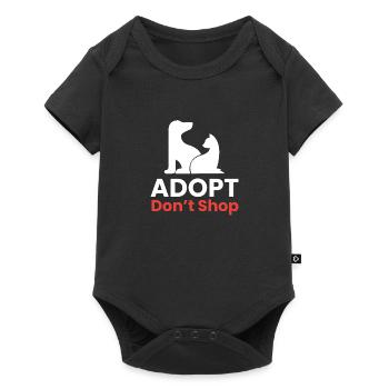 Adopt - dont shop I Tierretter - Baby Premium Kurzarmbody - Schwarz - Vorne