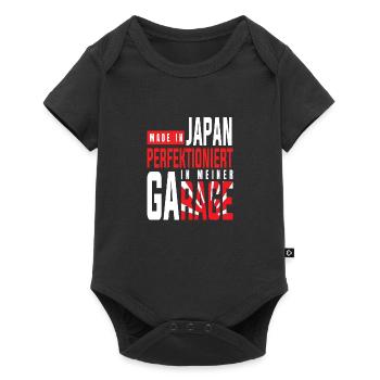 Made in Japan perfektioniert in meiner Garage - Baby Premium Kurzarmbody - Schwarz - Vorne
