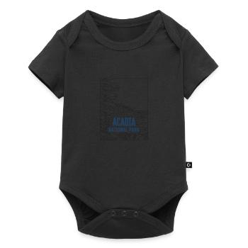 Parc national Acadia Minimaliste Rétro - Body à manches courtes Premium Bébé - noir - Devant
