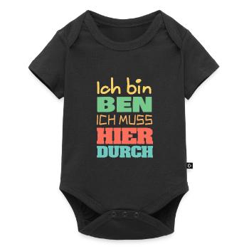 Ben - Baby Premium Kurzarmbody - Schwarz - Vorne