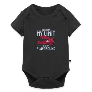 Airplane The Sky Is Not My Limit Pilot - Baby Premium Kurzarmbody - Schwarz - Vorne