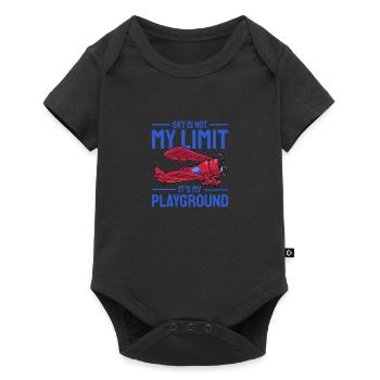 Airplane The Sky Is Not My Limit Pilot - Baby Premium Kurzarmbody - Schwarz - Vorne