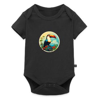 Toucan sur la plage - Body à manches courtes Premium Bébé - noir - Devant