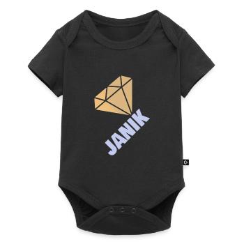 Geschenk für Janik - Baby Premium Kurzarmbody - Schwarz - Vorne