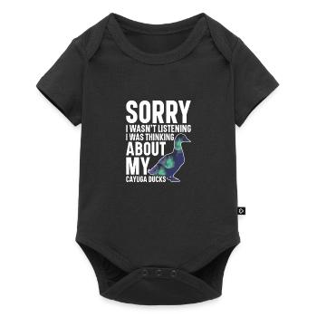 Cayuga Duck Lover Stuffed Animal Food Enclosure - Baby Premium short-sleeve bodysuit - black - Front