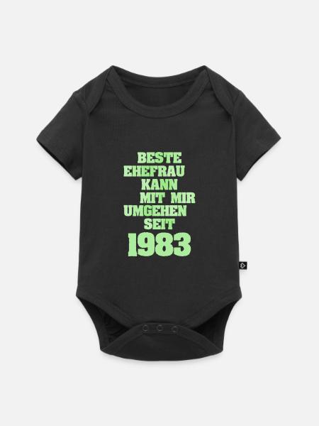 1983 - Baby Premium Kurzarmbody - Schwarz