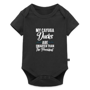 Cayuga Duck Enclosure Stuffed Animal Food Cayuga - Baby Premium short-sleeve bodysuit - black - Front