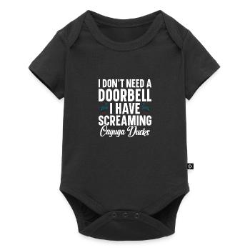Cayuga Duck Owner Enclosure Stuffed Animal Food - Baby Premium short-sleeve bodysuit - black - Front
