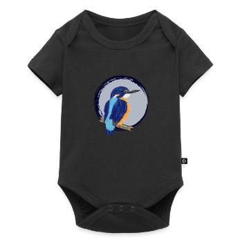 Nettes Design mit einem Eisvogel III - Baby Premium Kurzarmbody - Schwarz - Vorne
