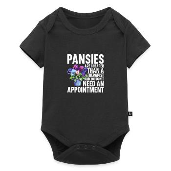 Pansies Plants Gear Pansy Flower Live Pansies - Baby Premium short-sleeve bodysuit - black - Front